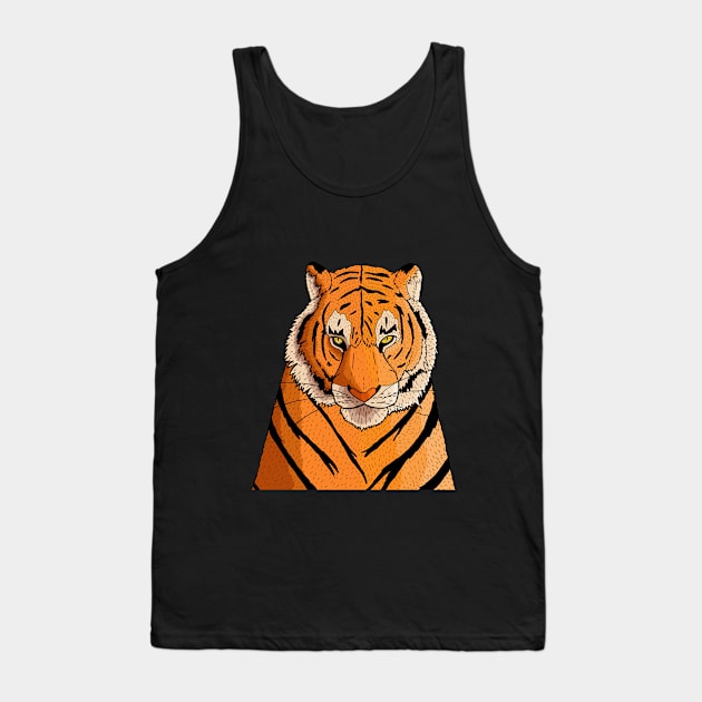 The big Tiger Tank Top by Swadeillustrations